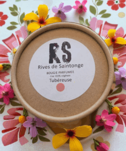 bougie naturelle tubéreuse fleurs blanches