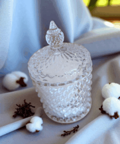 Bougie fleur de coton verre