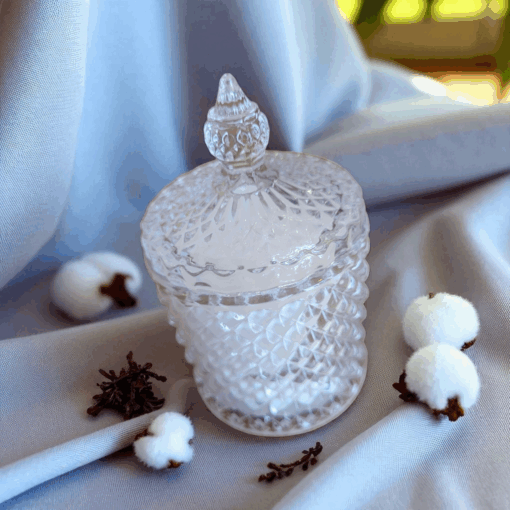 Bougie fleur de coton verre