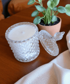 Bougie naturelle tubéreuse fleurs blanches