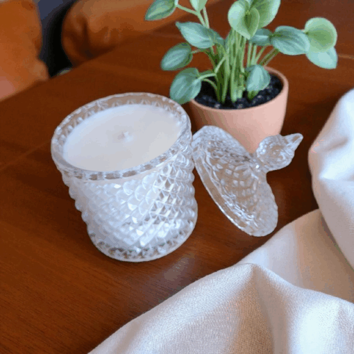 Bougie naturelle tubéreuse fleurs blanches