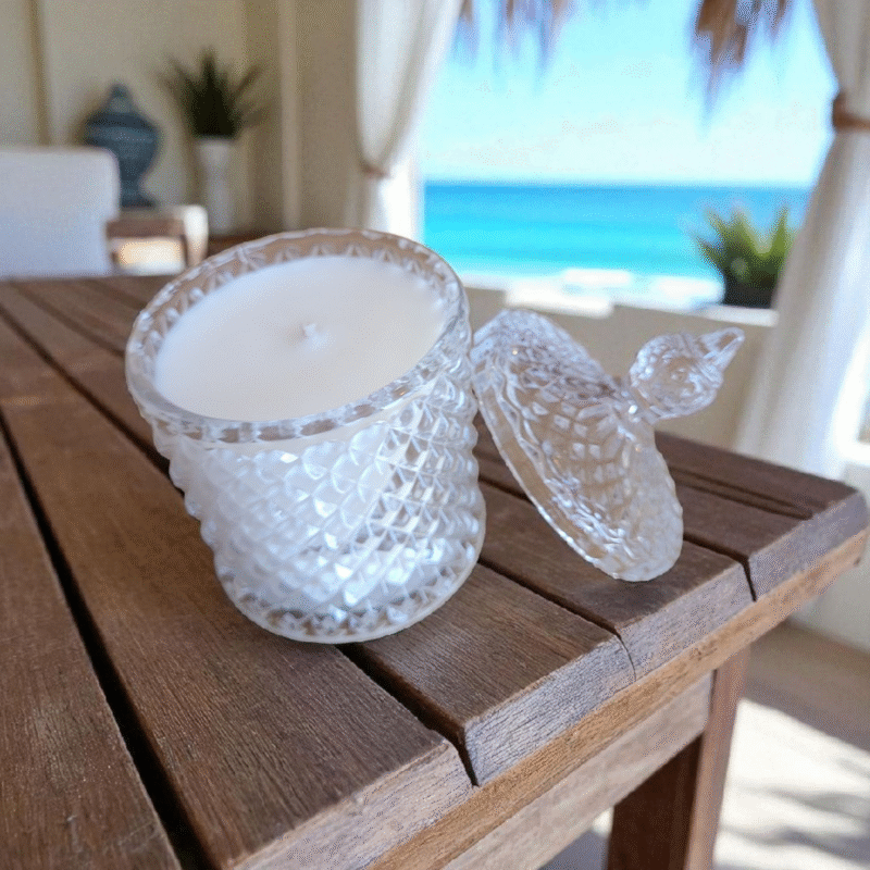Bougies naturelles en verre artisanales