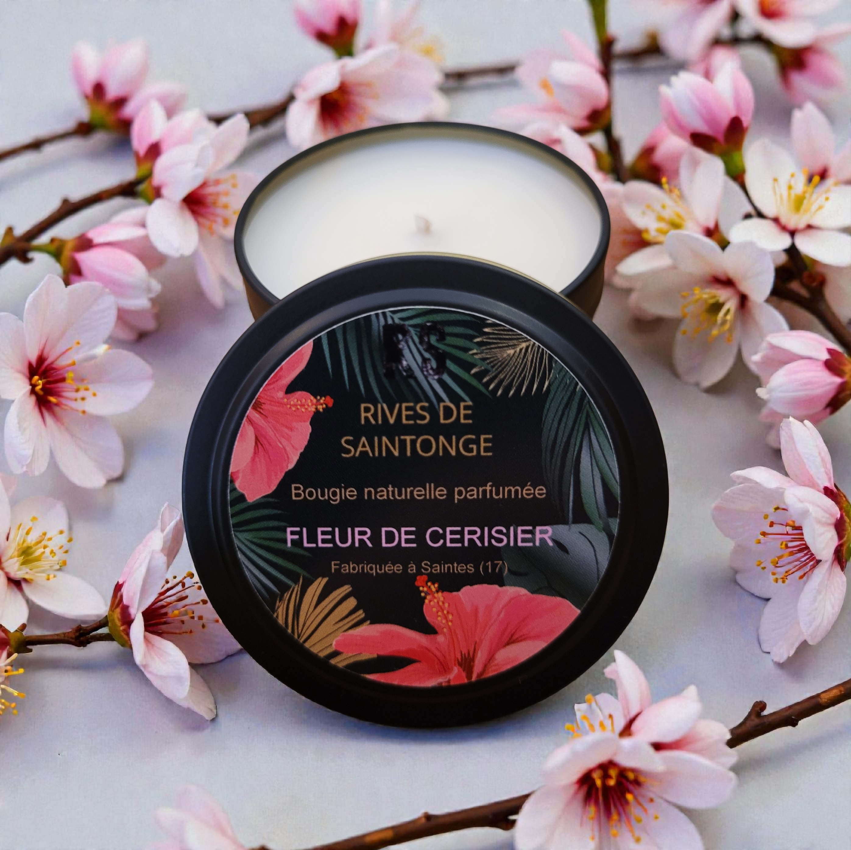 bougie cerisier japonais naturelle cire soja