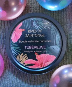 bougie fleurs blanches fleurie naturelle