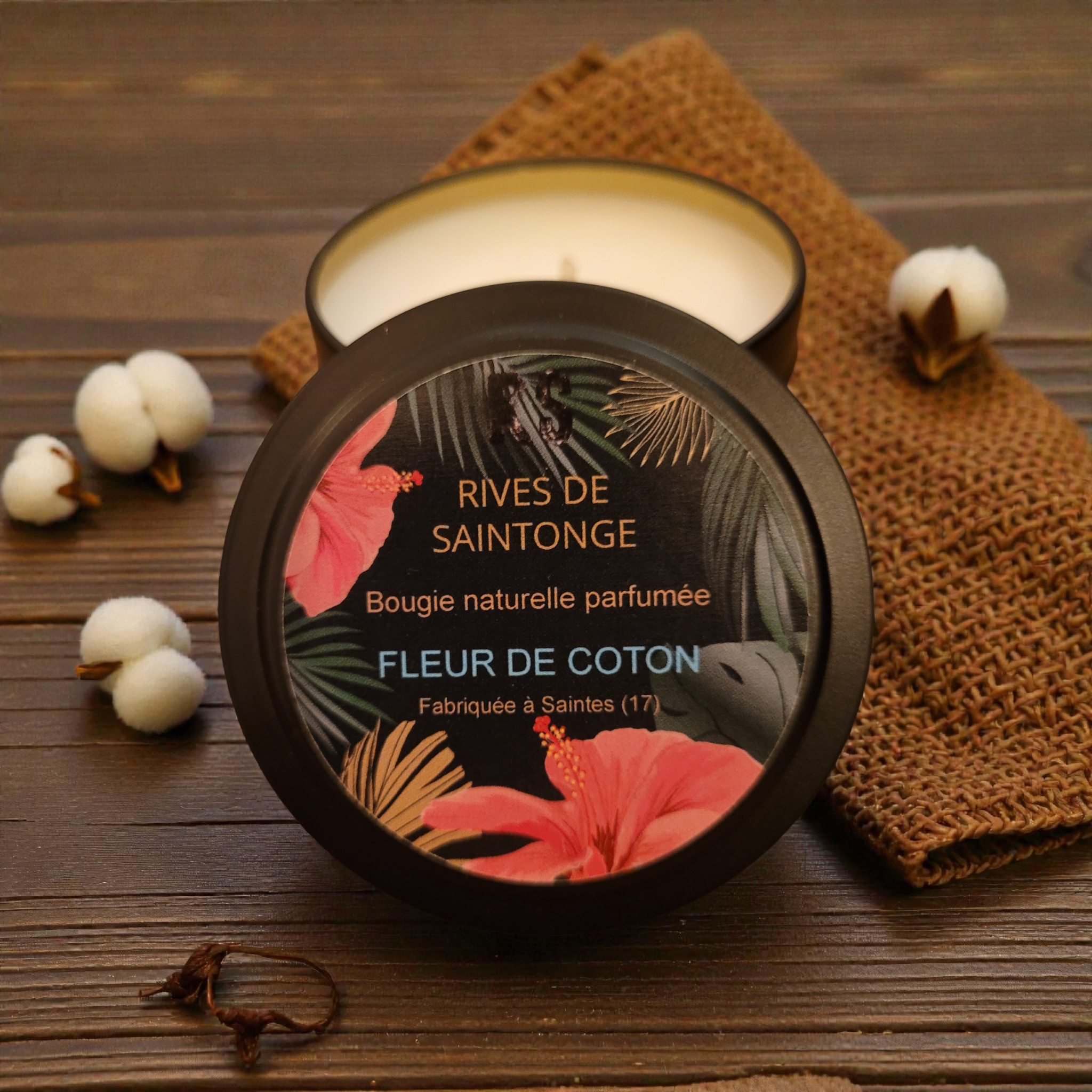 bougie naturelle fleur de coton