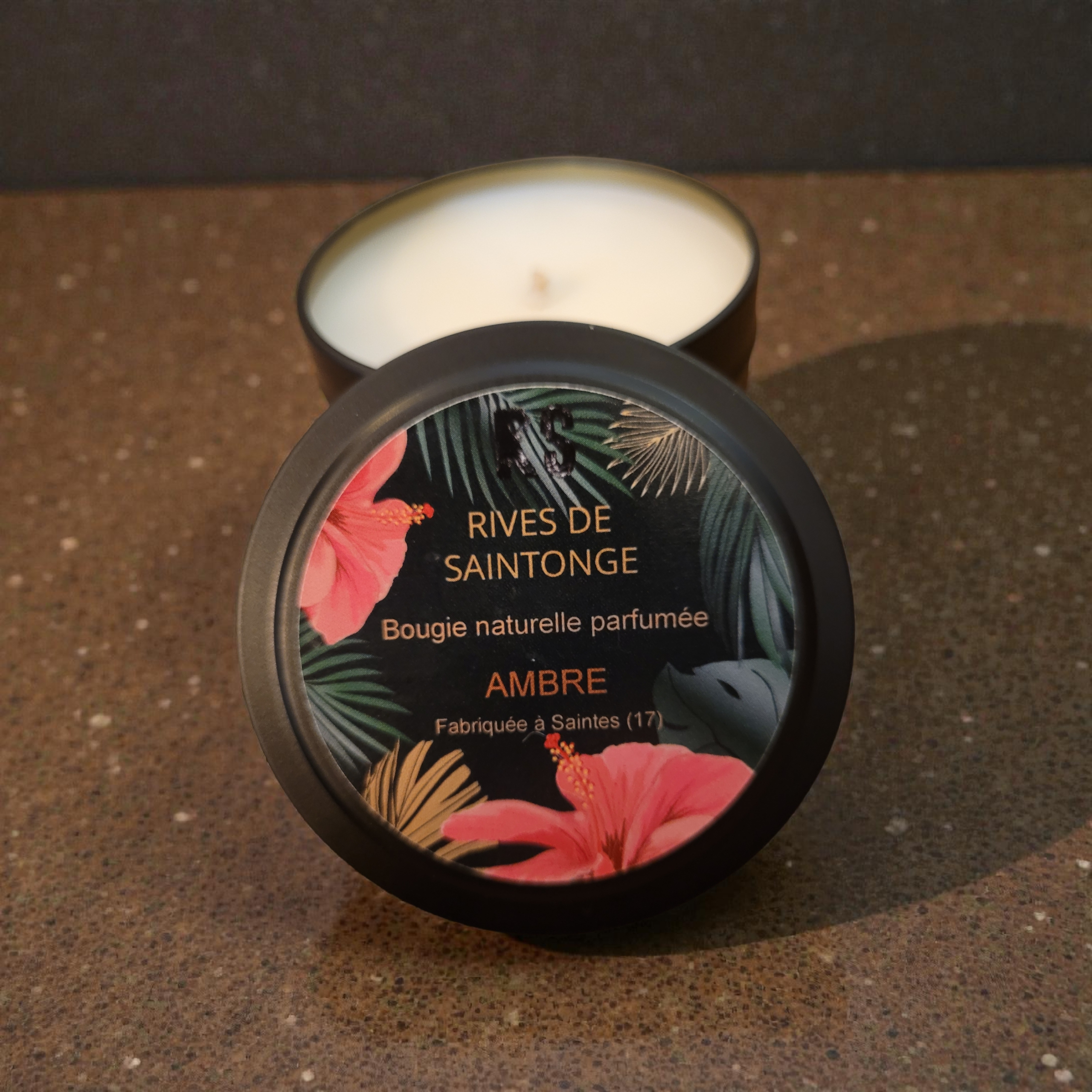 bougie ambre cire soja