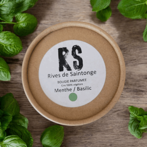 Bougie naturelle menthe et basilic